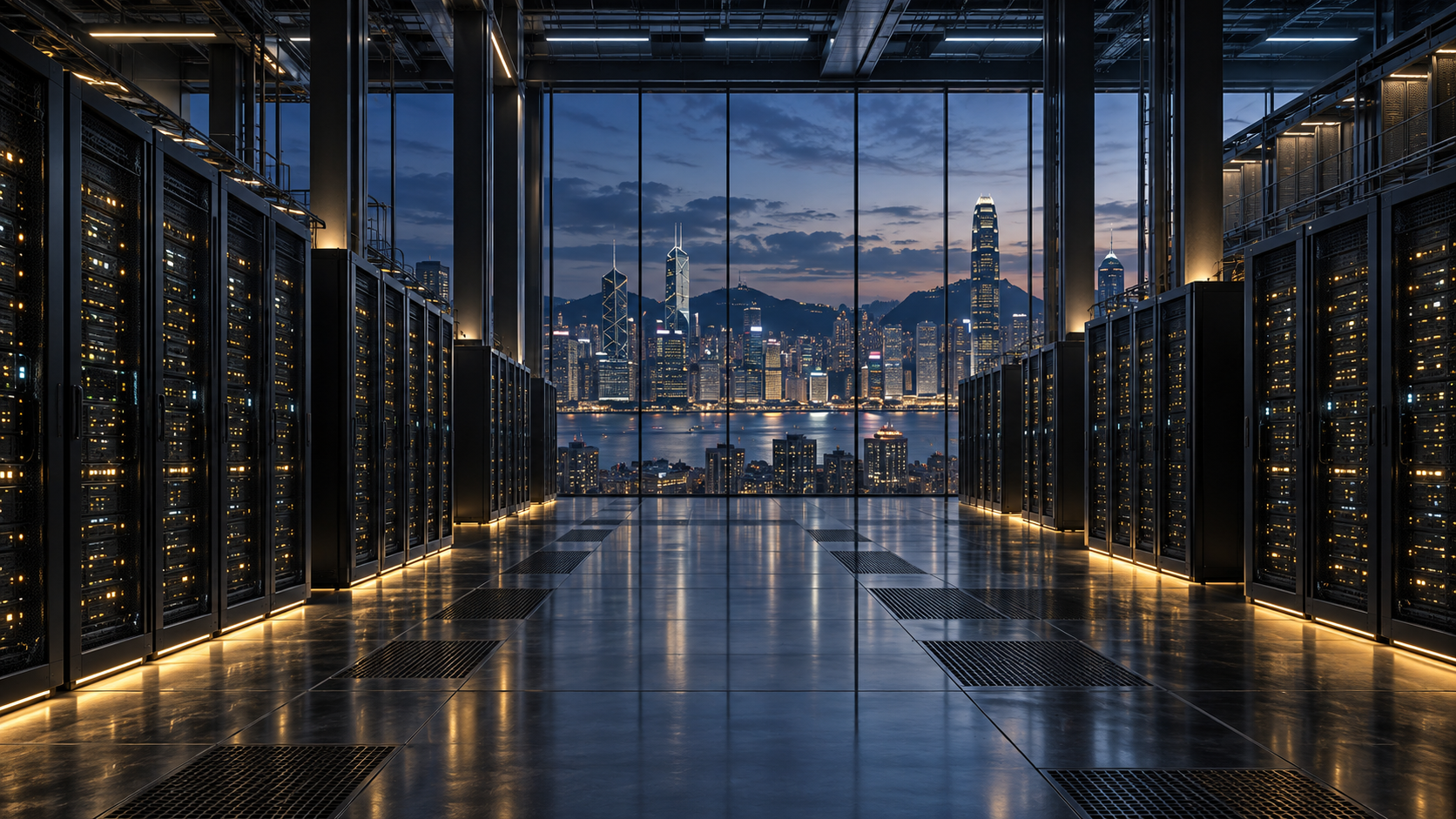Illustrative image of a high-capacity data centre with server halls and a secure digital network, representing Stack Infrastructure’s Asia-Pacific facilities.